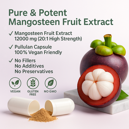 Mangosteen Fruit Capsules 12000mg, Weight Control, 100% Natural & Strong