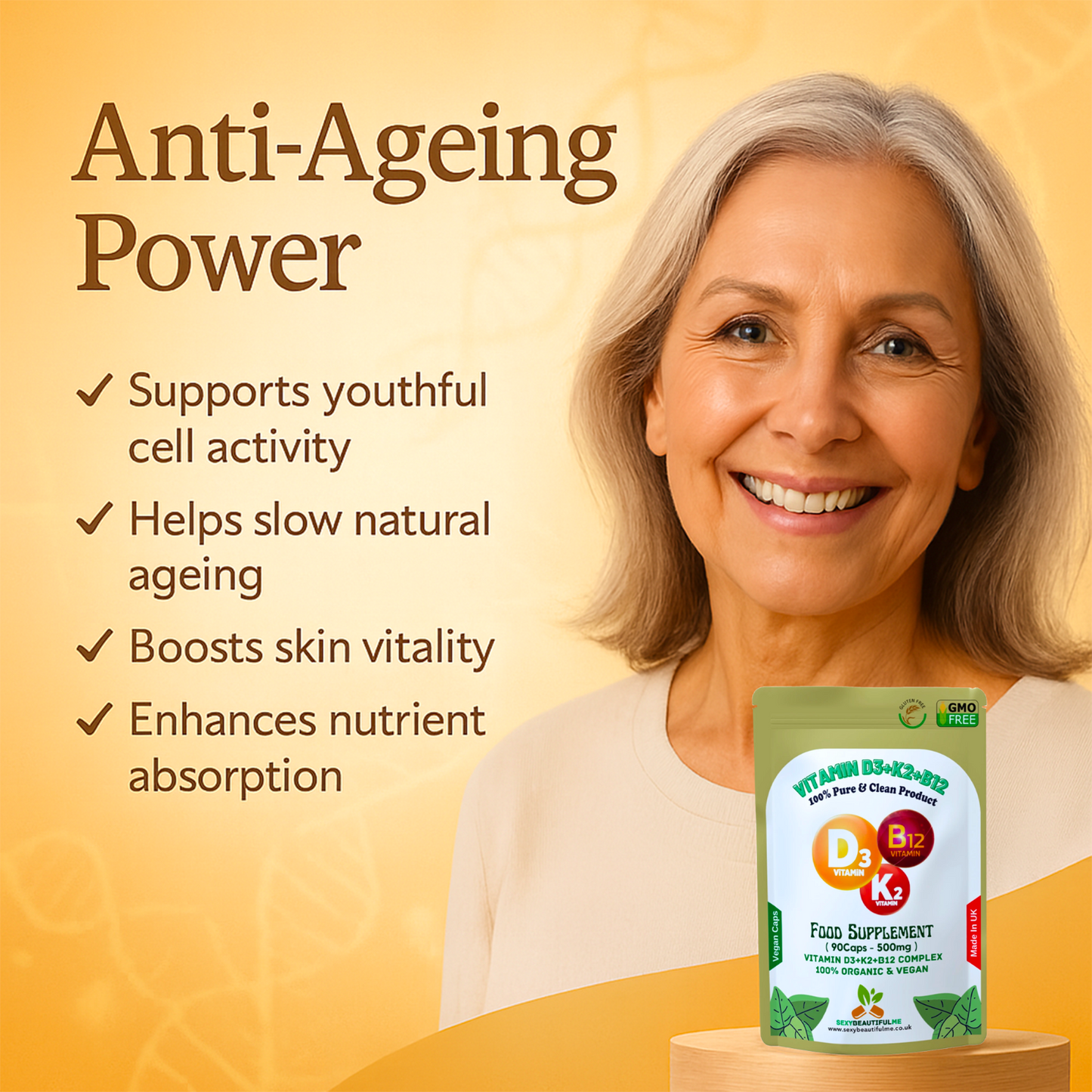 Vitamin D3 High Strength 10000IU – K2 MK7 + B12 10000IU – Natural Vegan Vitamins