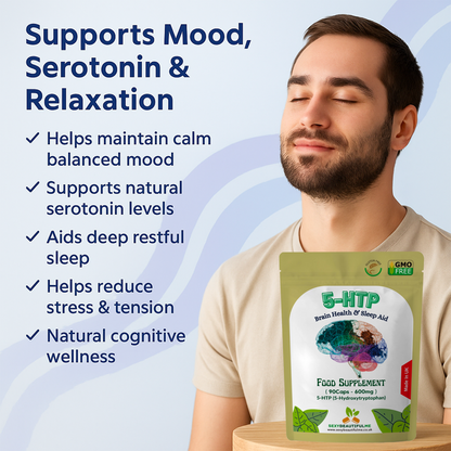 5-HTP 600mg Capsules–High Strength Griffonia Seed–Mood, Serotonin, Sleep &Stress