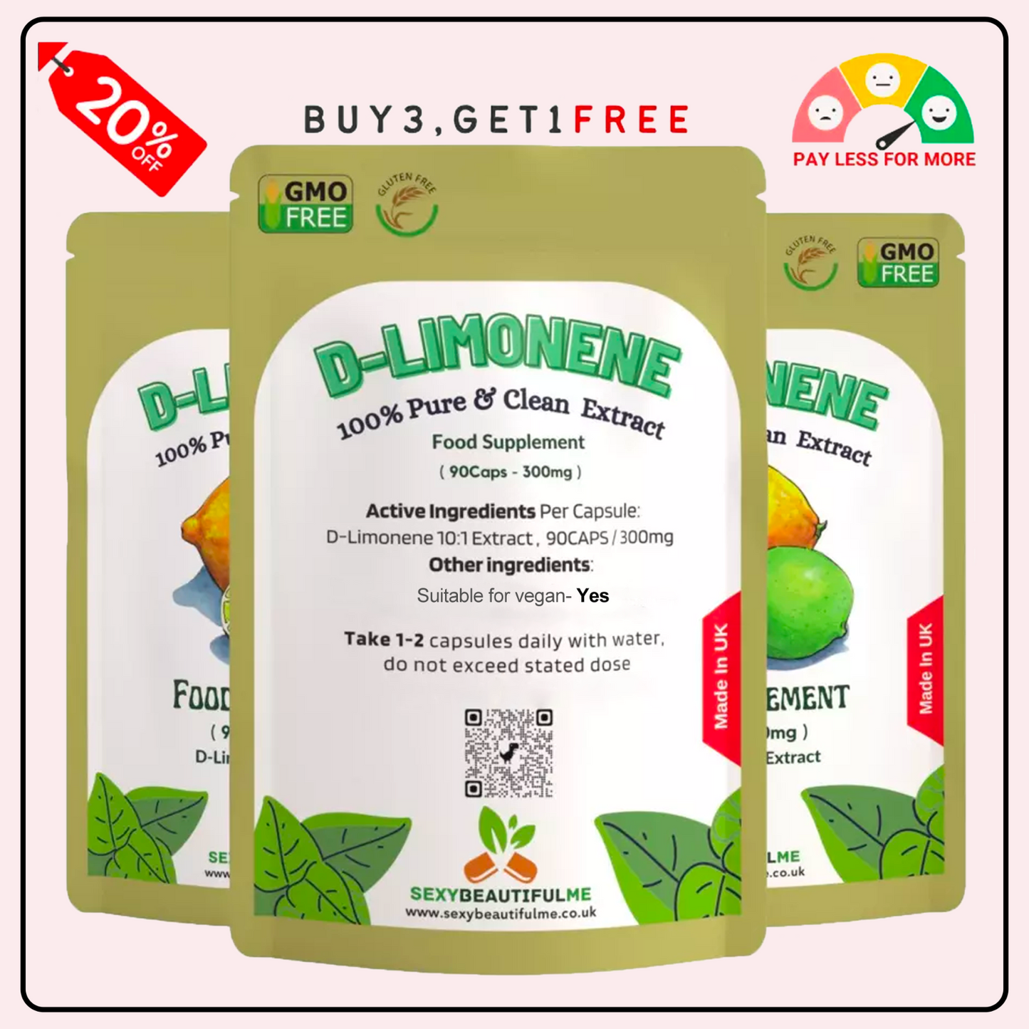 D-Limonene Capsules 3000mg-Vegan Caps-Helping Fatty Liver & Cholesterol Health