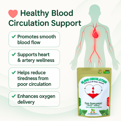 Blood Circulation Health Caps 1500mg-100%Vegan-Healthy Blood Circulation Support