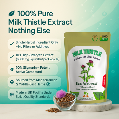 Milk Thistle Capsules 6000mg-90% Silymarin-Help to Detox Liver & Digestion