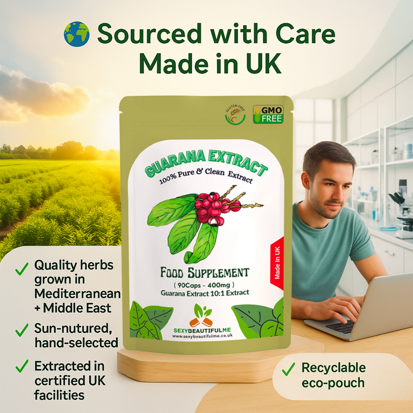 High Strength Guarana Extract 4000mg | 100% Natural | Weight & Energy Support