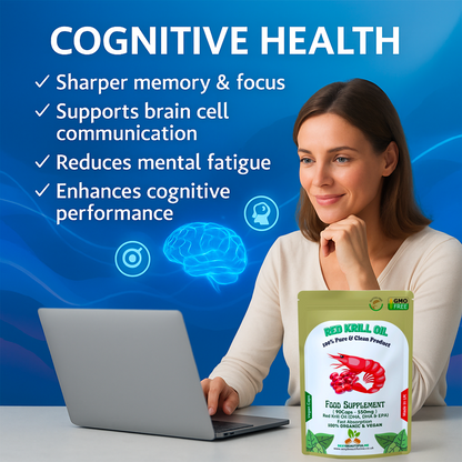 Red Krill Oil Capsule 550mg – Superba Antarctic Krill–DHA, EPA & Omega-3 Support