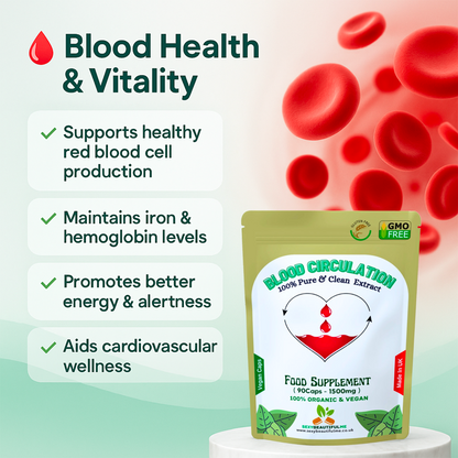 Blood Circulation Health Caps 1500mg-100%Vegan-Healthy Blood Circulation Support