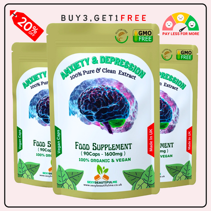 Anxiety & Stress Formula 1600mg –Calm Mood & Mental Clarity– 100% Vegan Capsules