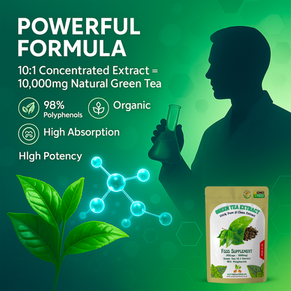 Green Tea Extract Capsules 10,000mg–Antioxidant, Metabolic & Wellness-100%Vegan
