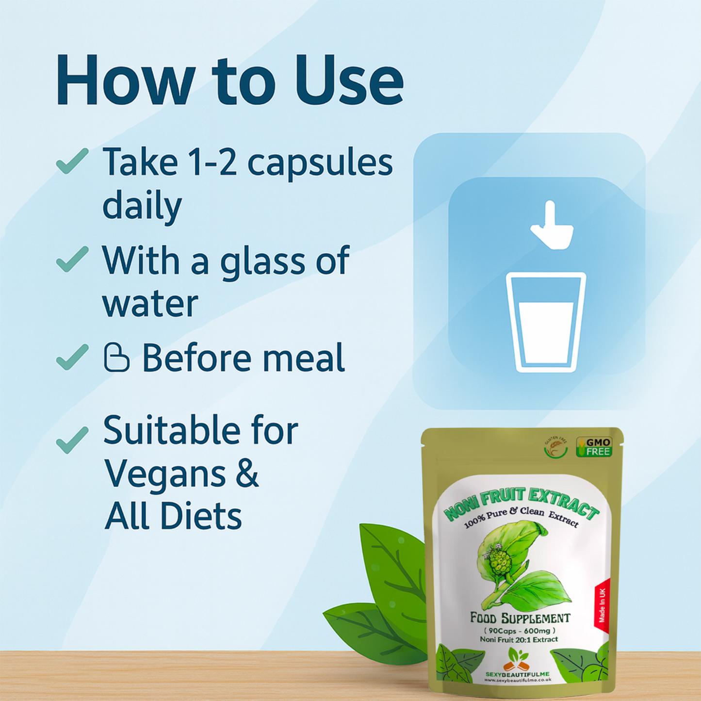 Noni Fruit Extract Capsules 12,000mg–Joint Health, Endurance&Immunity-100%Vegan