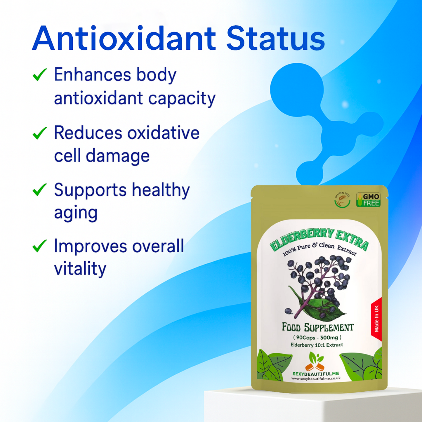 Sambucus Elderberry Capsules 300mg-(10:1 Extract, 3000mg)-100% Vegan & Natural