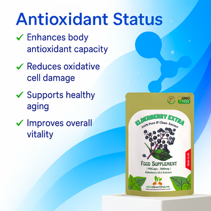 Sambucus Elderberry Capsules 300mg-(10:1 Extract, 3000mg)-100% Vegan & Natural