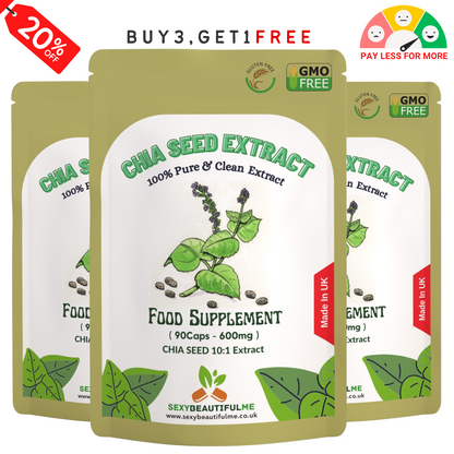 Chia Seed Extract Capsules, 6000mg per Cap, Cholesterol Health & Weight Control