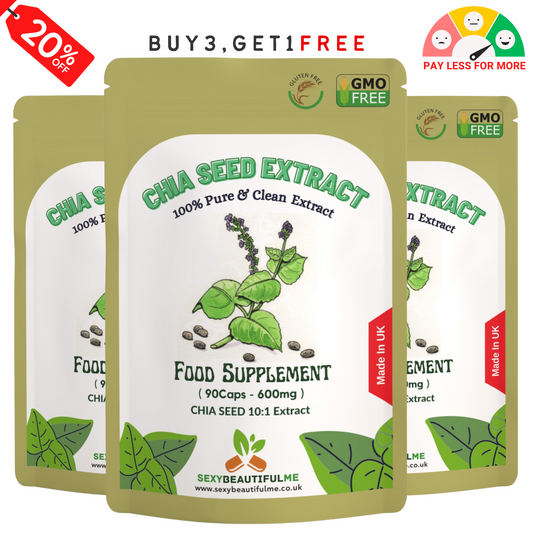 Chia Seed Extract Capsules, 6000mg per Cap, Cholesterol Health & Weight Control