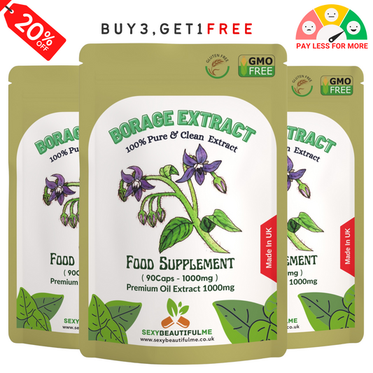 Starflower (Borage) Oil Capsules 1000mg–Premium High GLA–Menopause &Skin Support