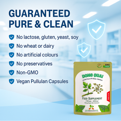 Dong Quai Extract Capsules 6000 mg Equivalent–High Strength 10:1-Vegan & Natural