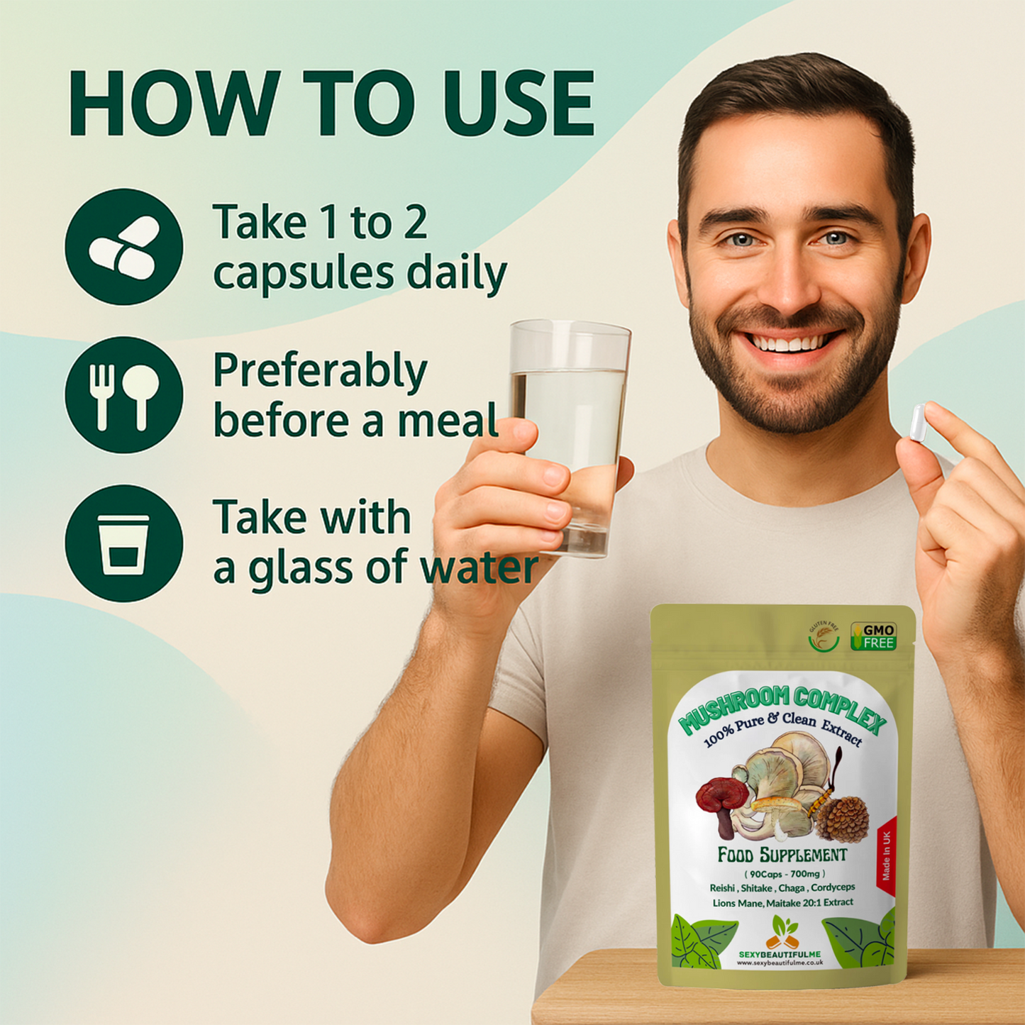 Mushroom Complex 14,000mg | Lion’s Mane, Reishi, Chaga, Cordyceps & Maitake
