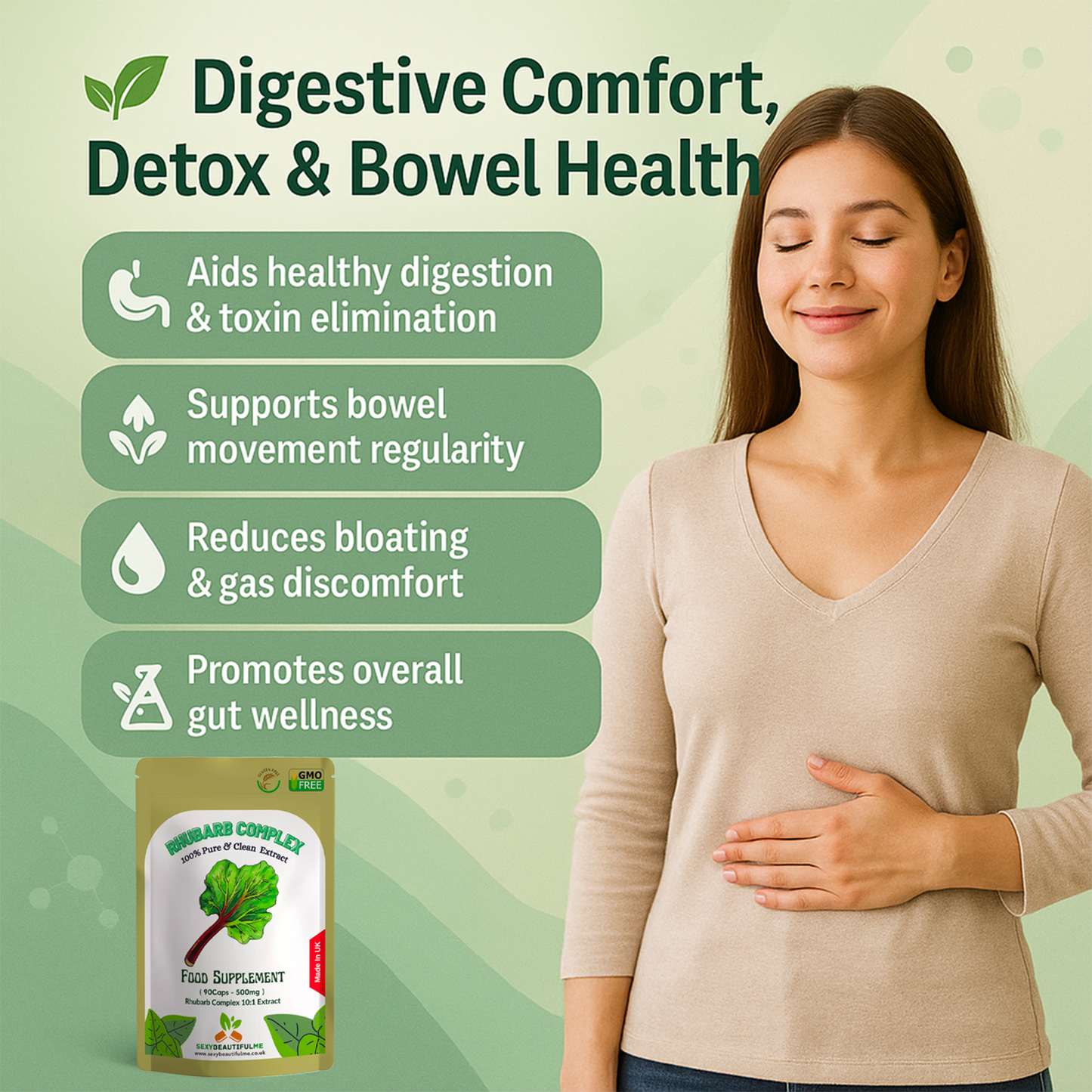 Rhubarb Complex Capsule 5000mg-Help Digestion Health & Weight Control Management
