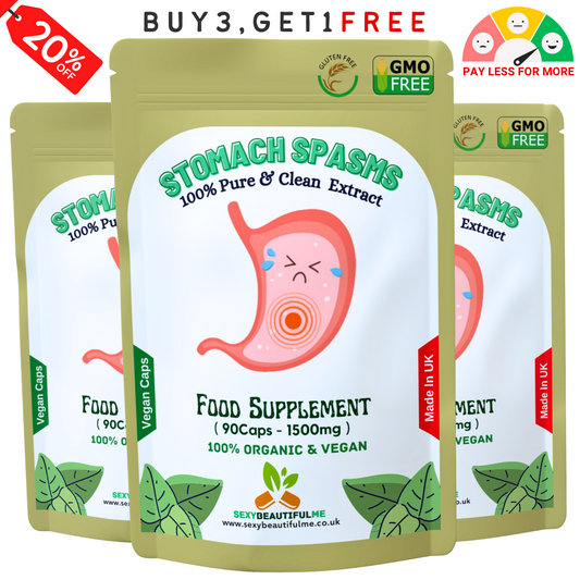 Stomach Spasms Complex Capsules 1500mg–Pain Relief, Gut &Digestive Support–Vegan