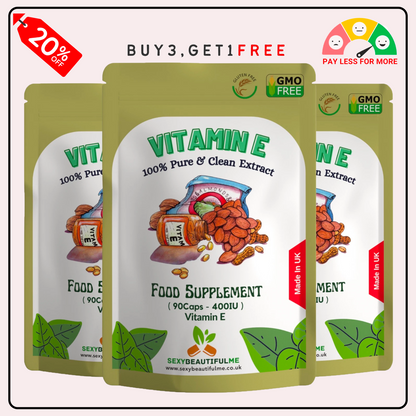 Vitamin E 400IU Capsules–High Strength Antioxidant–Skin, Hair & Immune Support