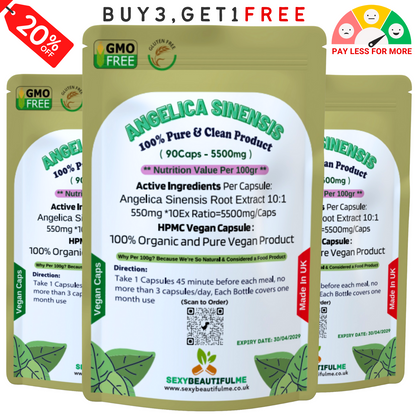 Angelica Sinensis 5500mg Capsule- Dong Quai - PMS Relief, Estrogen Balance-VEGAN