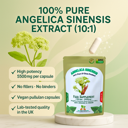 Angelica Sinensis 5500mg Capsule- Dong Quai - PMS Relief, Estrogen Balance-VEGAN