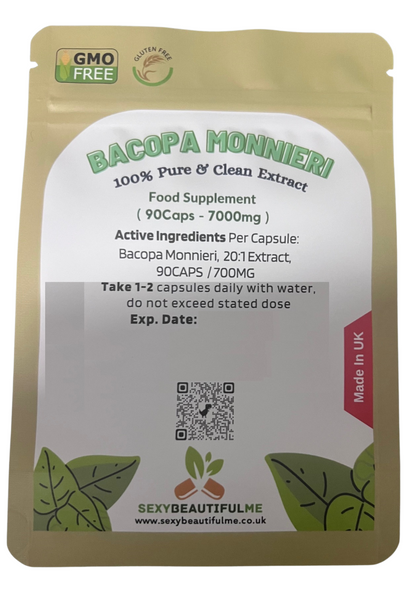 Bacopa Monnieri Extract 14,000mg Capsules–Brain Health & Focus Support–100%Vegan