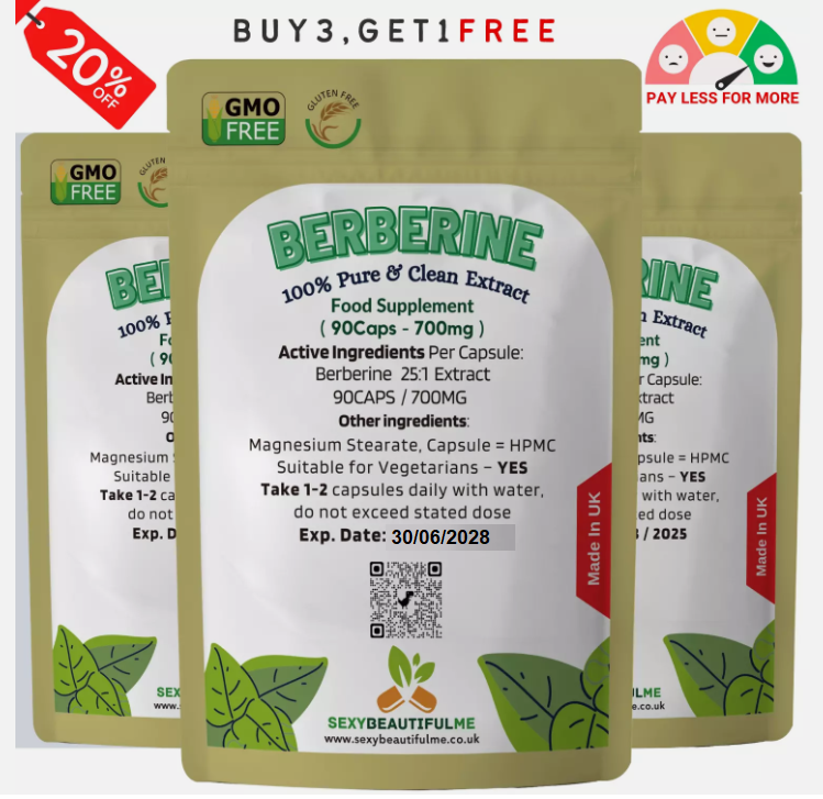 Berberine Extract 17,500mg Capsules-Heart Health,Weight Loss, Blood Sugar Health