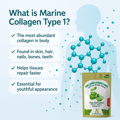 Marine Collagen Capsule 2700mg–Hydrolysed Type 1–Skin, Hair, Nails&Ageing Suport