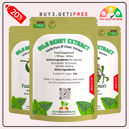 Goji Berry Extract 6000mg Vegan Capsules Genuine Natural Supplement Antioxidant