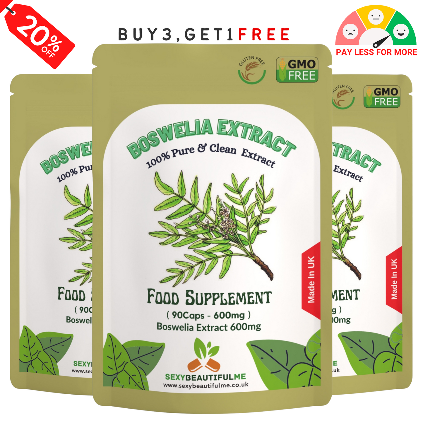 Boswelia Serrata Capsules 6000mg Pure & 100% Natural STRONGEST JOINT SUPPORT