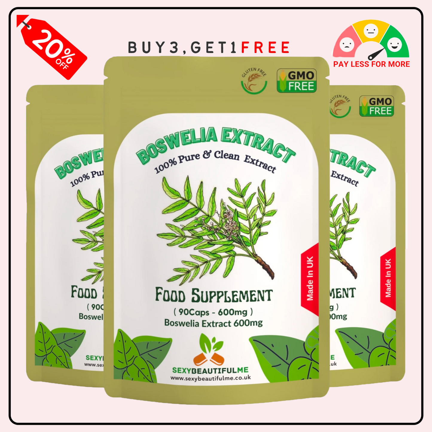 Boswelia Serrata Capsules 6000mg Pure & 100% Natural STRONGEST JOINT SUPPORT