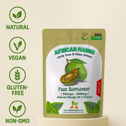 African Mango 20,000mg Capsules – Vegan–Natural Weight Loss & Fat Burner Support