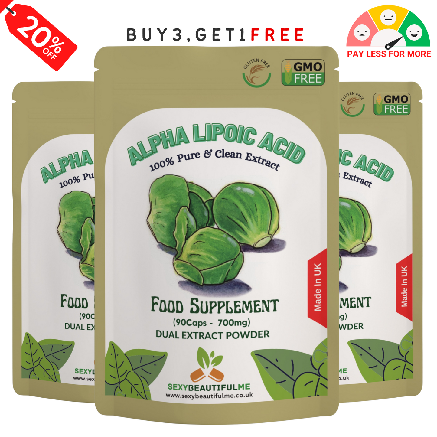 Alpha Lipoic Acid 700mg Capsules | 99% R-ALA | 100% Natural Antioxidant Support