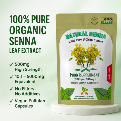 Organic Senna Leaf 500mg Capsules – Natural Digestive Support – Vegan Friendly