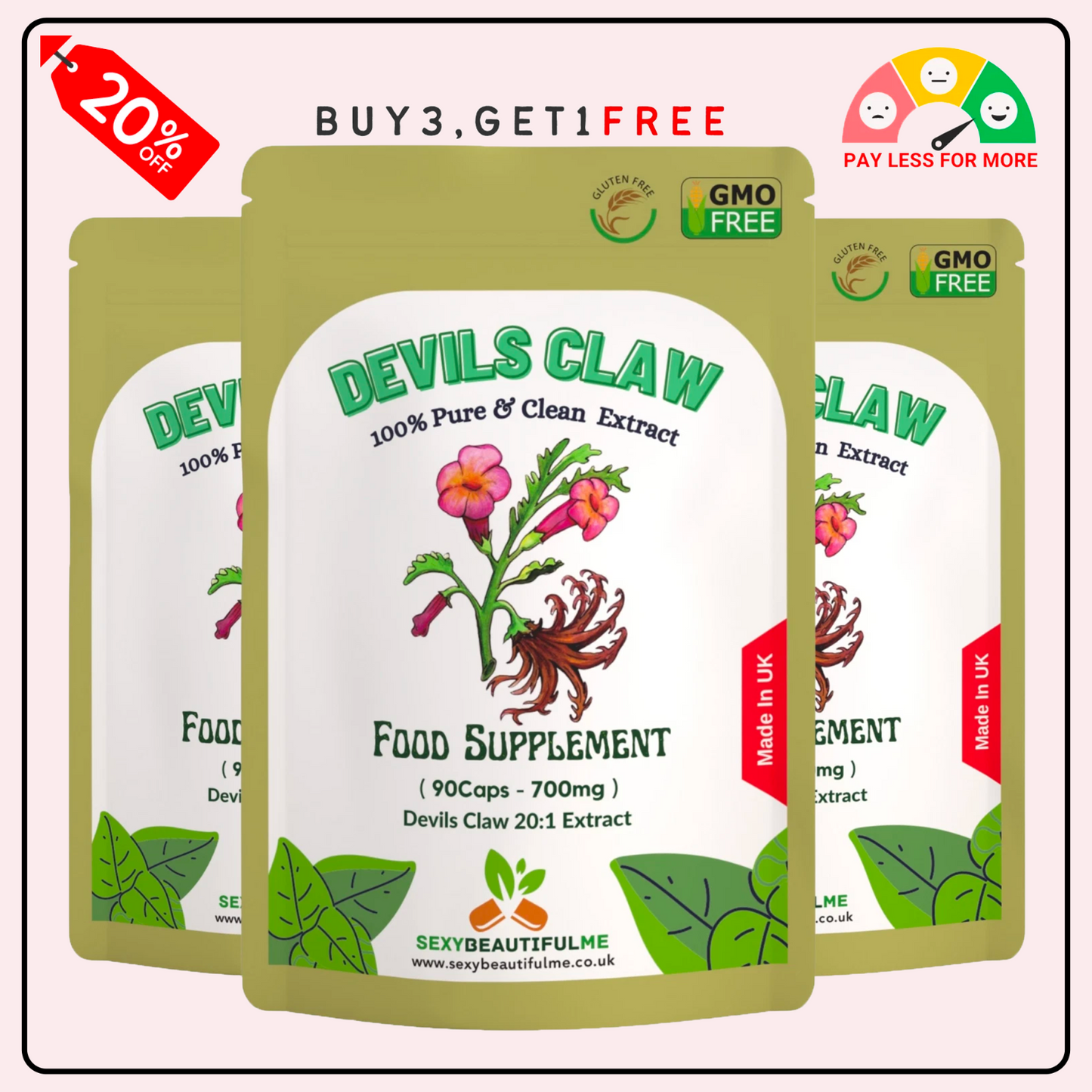 Devils Claw Capsules 14000mg Natural 700mg 20:1 Strong Effective Best Capsules