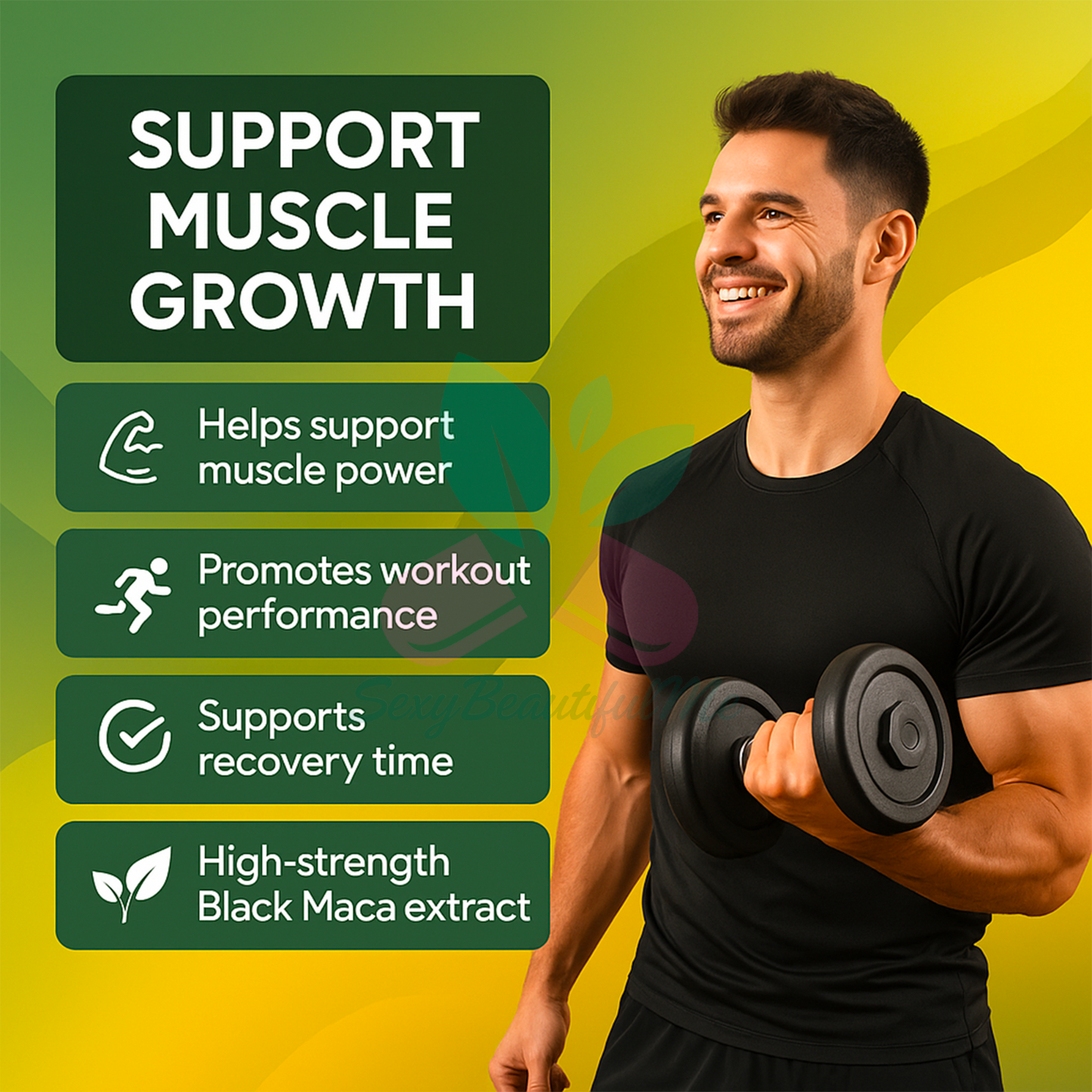 Black Maca Root Capsules 7000mg–Strength, Energy & Performance Support–100%Vegan
