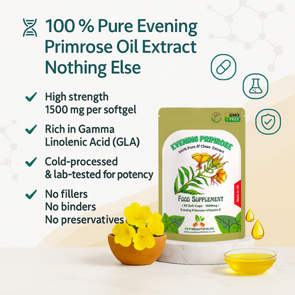 Evening Primrose Oil 1500mg Softgel Capsules Cold Pressed GLA Supplement