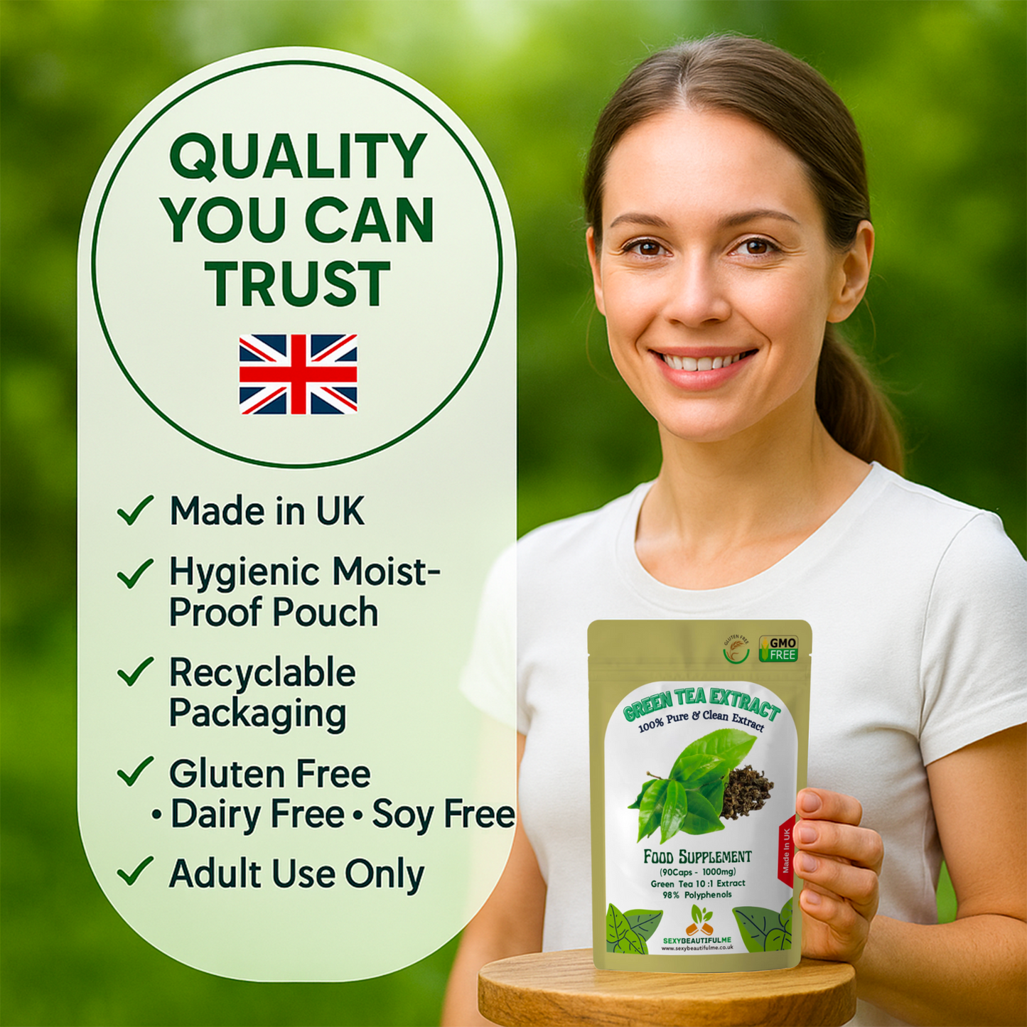 Green Tea Extract Capsules 10,000mg–Antioxidant, Metabolic & Wellness-100%Vegan