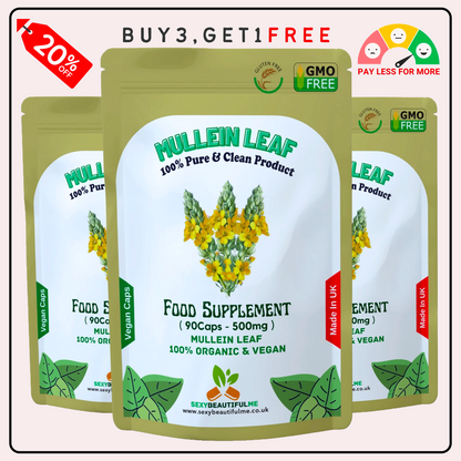 Mullein Leaf Capsule 500mg–High Strength Natural Supplement–Vegan Health Support