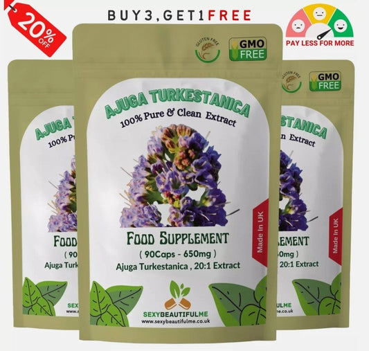 Turkesterone Capsules 13,000mg (650mg 20:1) -Ajuga Turkestanica-Fitness Support