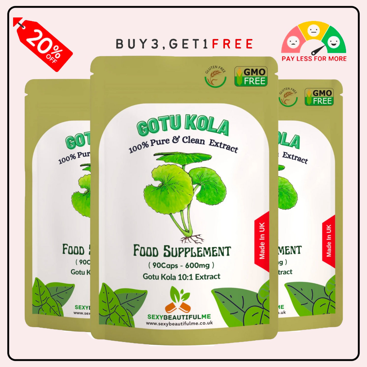Gotu Kola Extract Capsules 6000 mg–Vegan–Brain Health, Cognition &Memory Support