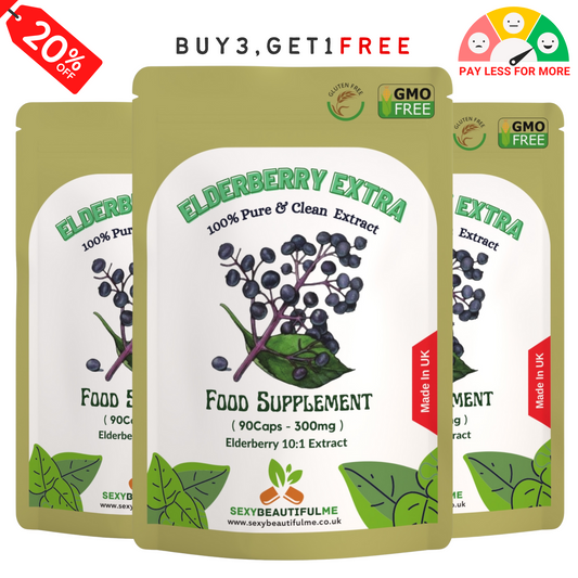 Sambucus Elderberry Capsules 300mg-(10:1 Extract, 3000mg)-100% Vegan & Natural