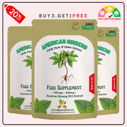 American Ginseng 12,000mg – High Strength Natural Veg Capsules, Best Value