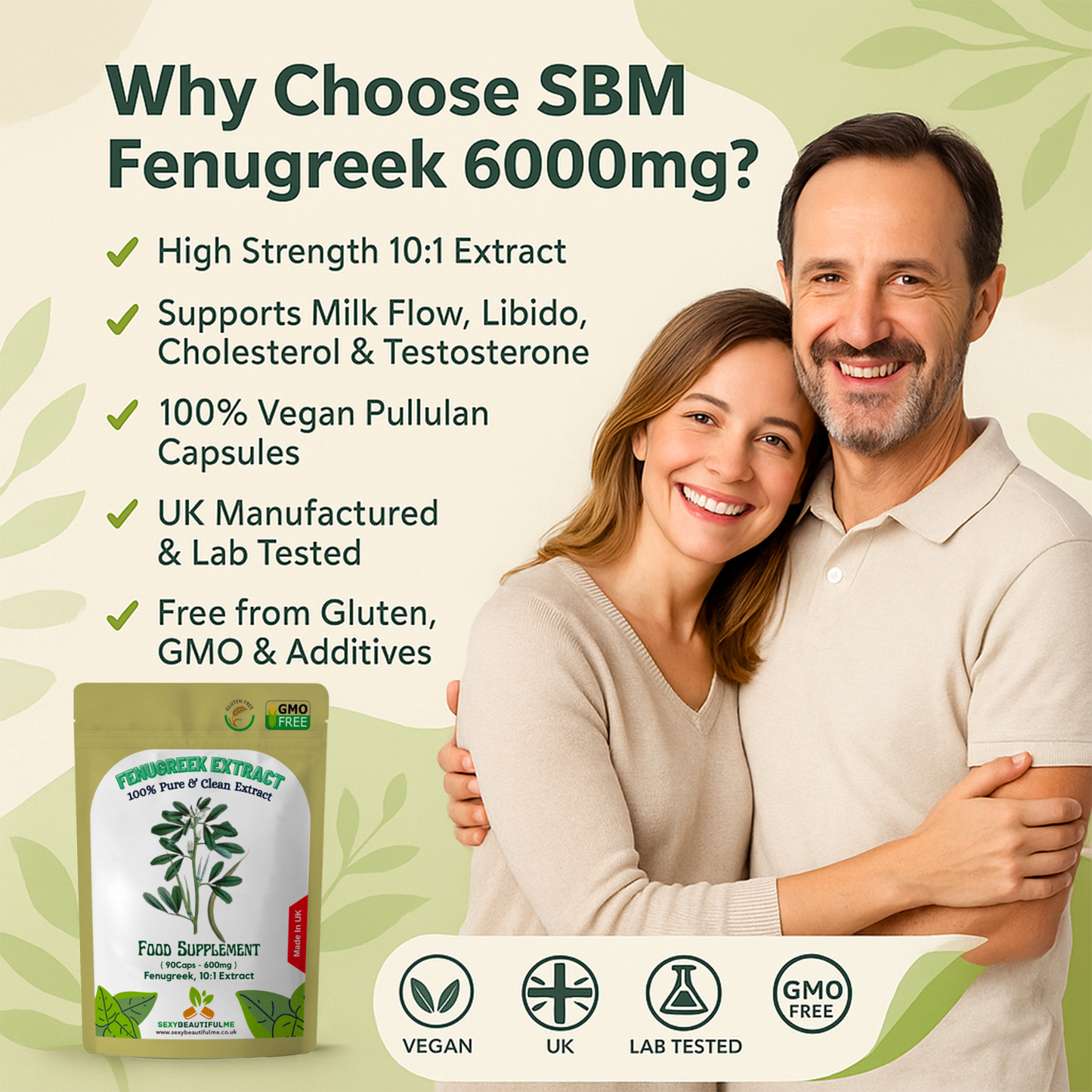Fenugreek 6000mg Capsules–High Strength 10:1– Natural Wellness&Metabolic Support