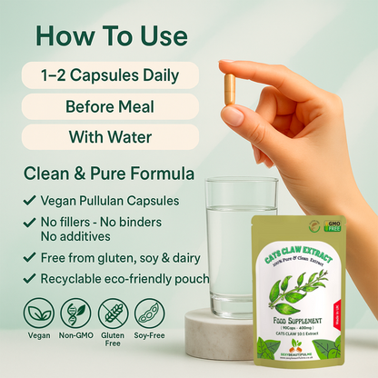 Cats Claw 4000mg Capsules – Vegan, Supports Immunity & Muscle Relaxation