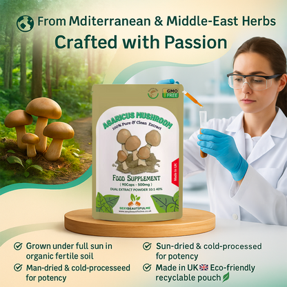 Agaricus Mushroom Extract Capsules 5000mg-40% Polysaccharides-Support Immunity