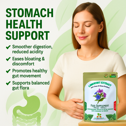 Lungwort Extract Capsules 550mg–Natural Lungwort Powder–Vegan & Strong Product
