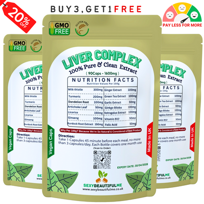 Liver Health Complex Caps 1600mg-Liver Detox, Fatty Liver Support-Vegan Product