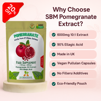 Pomegranate Seed Extract Capsule-6000mg 90% Ellagic Acid-100% Natural & Strong