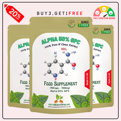 Alpha 50% GPC 700mg Capsules-Effective&Veg Caps -Cognitive & Athletes Support