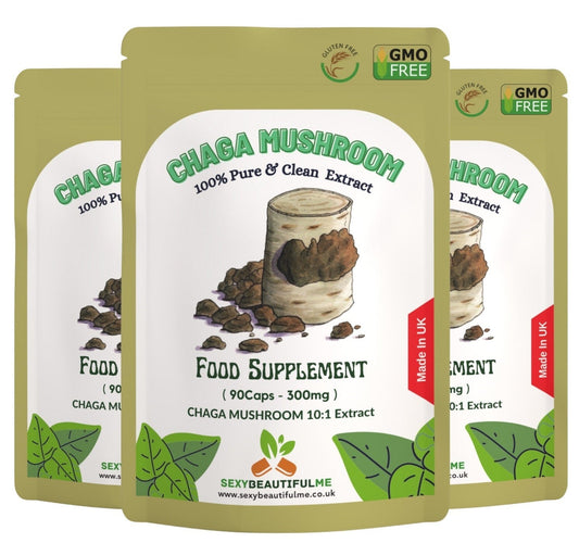 Chaga Mushroom Extract Capsules 3000 mg – 200 mg Polysaccharides – Strong Vegan